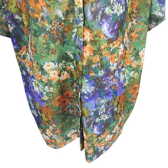 Vintage Handmade Floral Polyester Button Front Collared Shirt Size 2XL? 70s - Picture 10 of 10